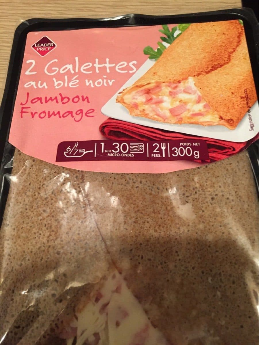 Leader Price Galette au Blé Noir Jambon Emmental Mozarella packshot