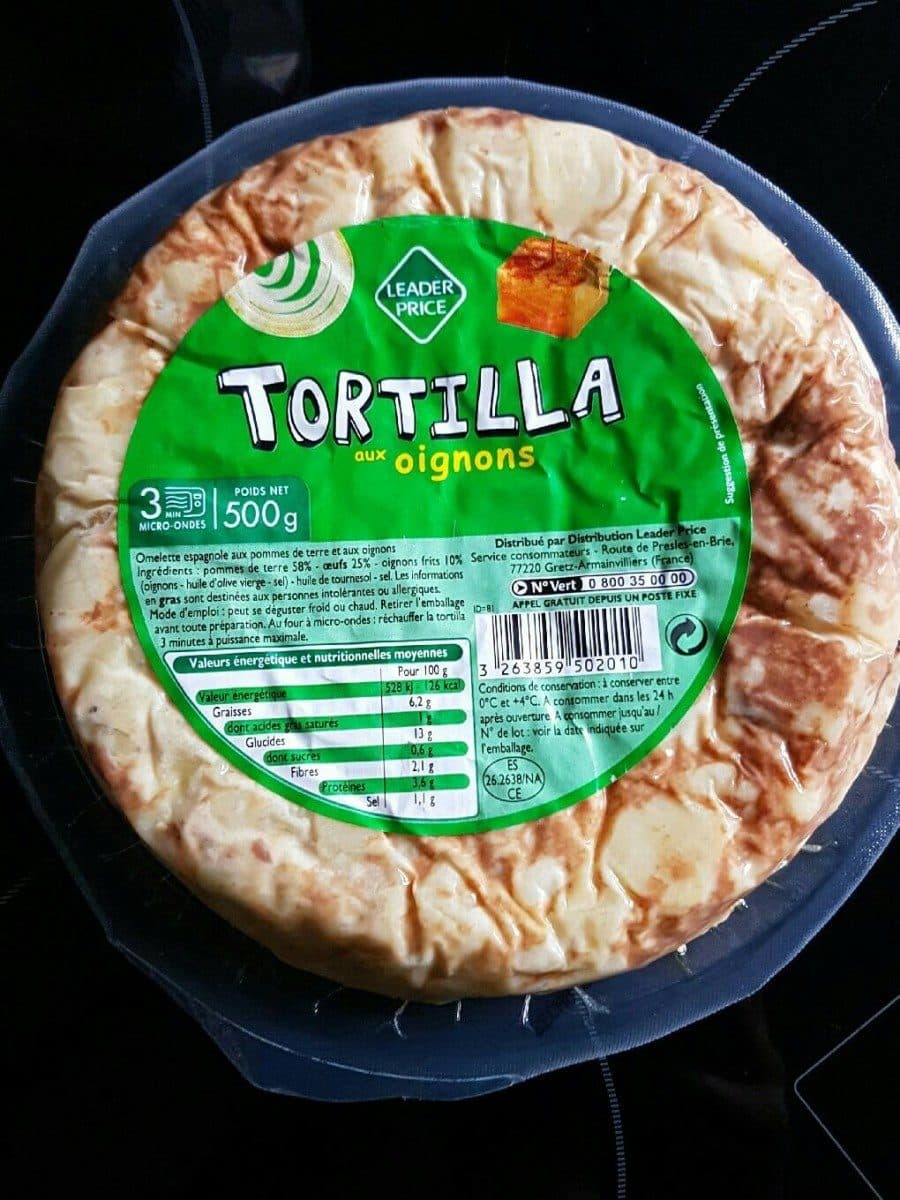 Leader Price Tortilla aux oignons packshot
