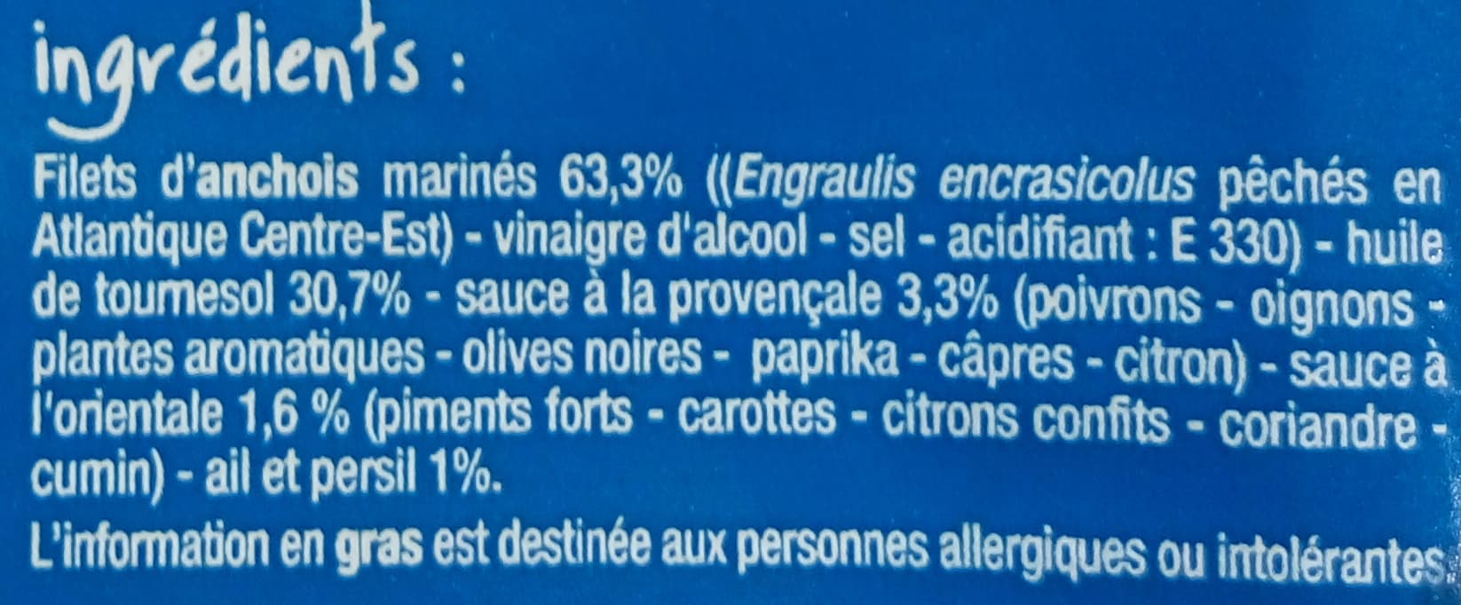Marché Franprix Tapas Anchois Marinés Nature et Sauce Provençale packshot