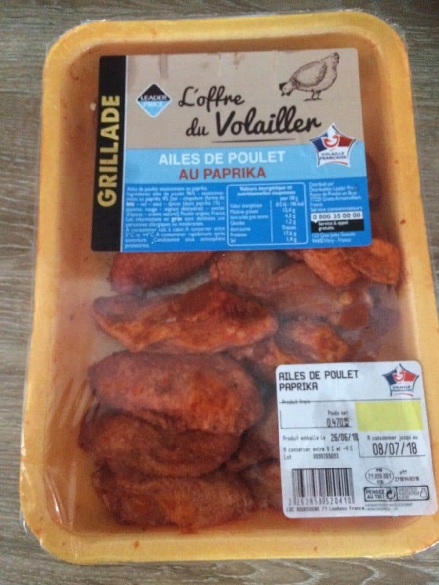 Open Food Facts Ailes de poulet au paprika packshot