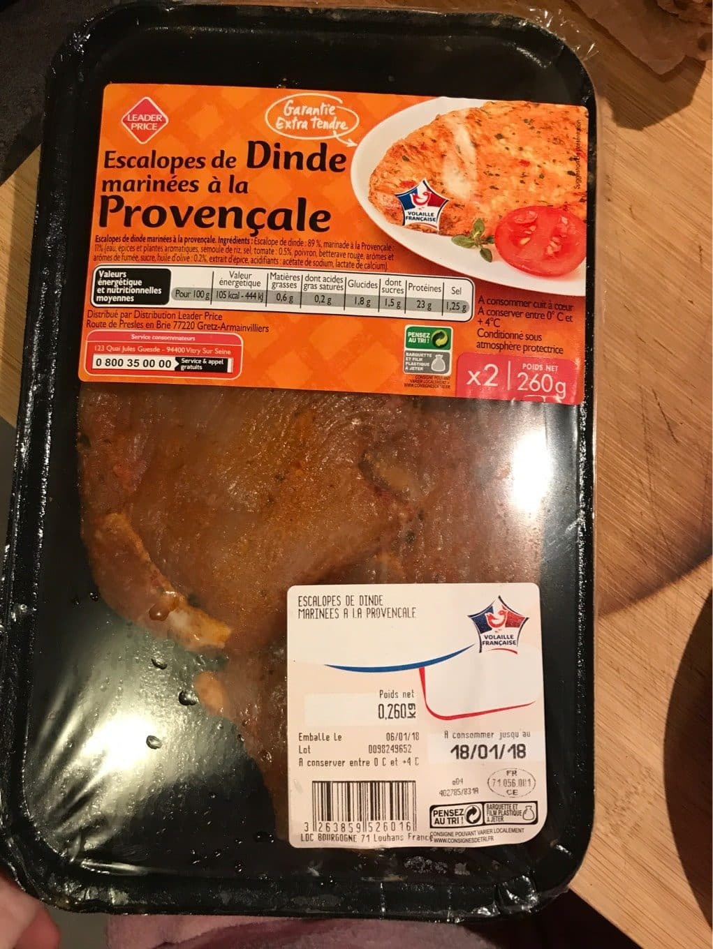 Leader Price Escalopes de dinde mariner à la provençale packshot