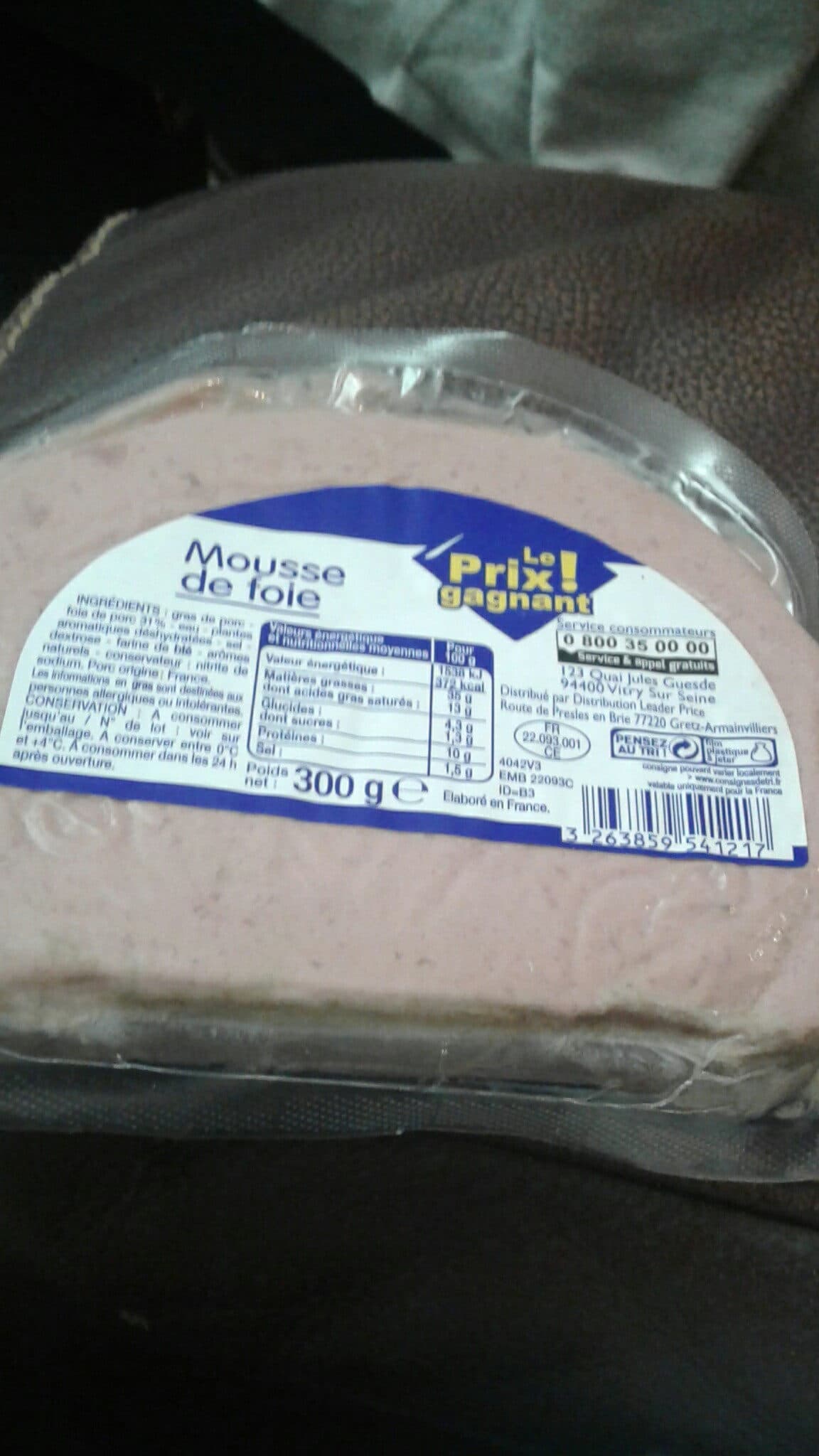 Leader Price Mousse de foie packshot