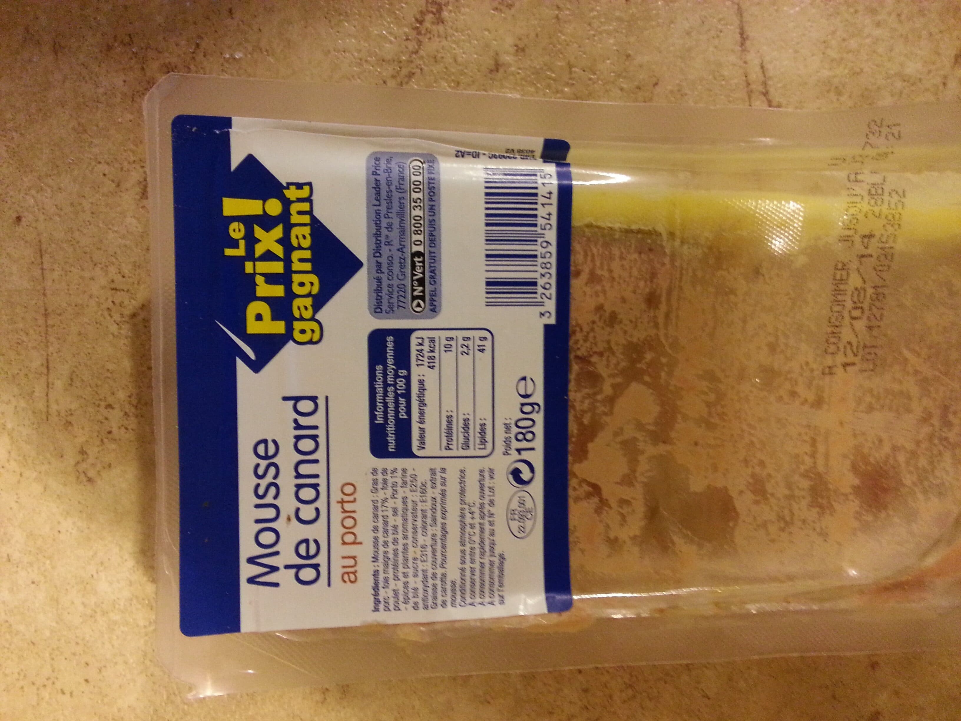 Leader Price Mousse de canard au porto packshot
