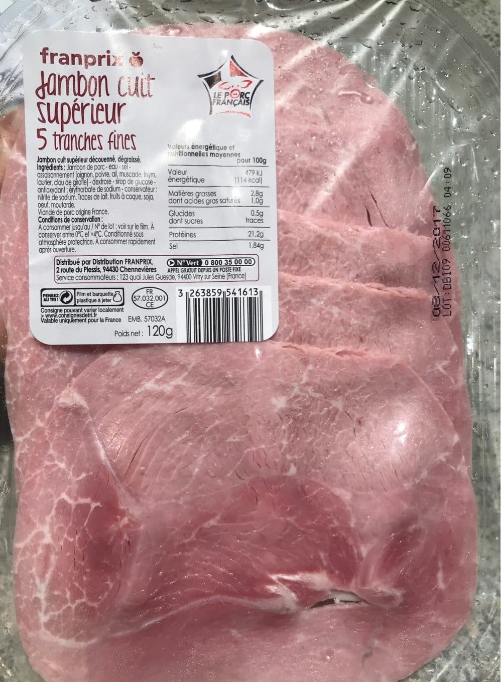 Franprix Jambon cuit supérieur packshot