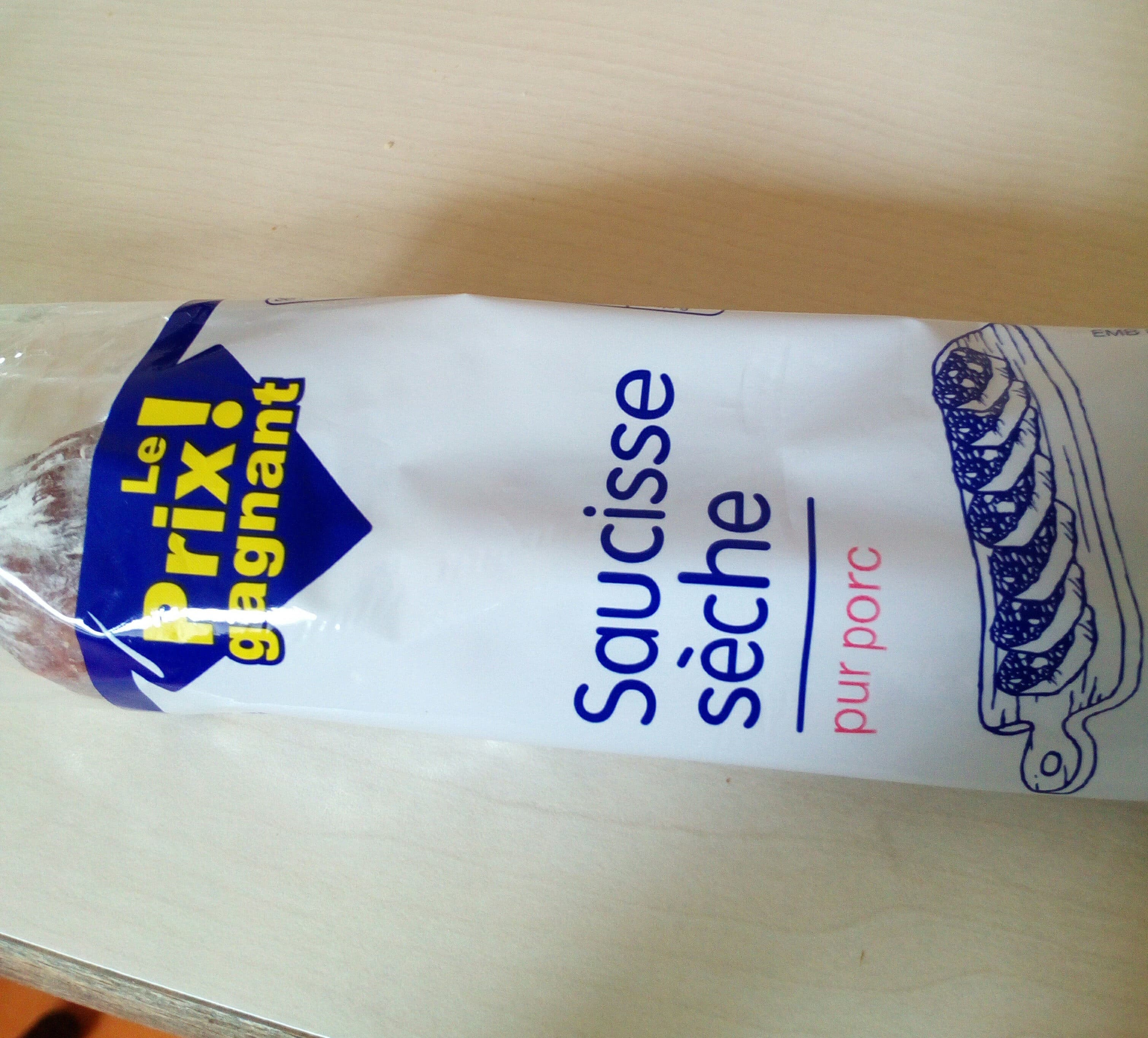 Le prix gagnant Saucisse sèche pur porc packshot