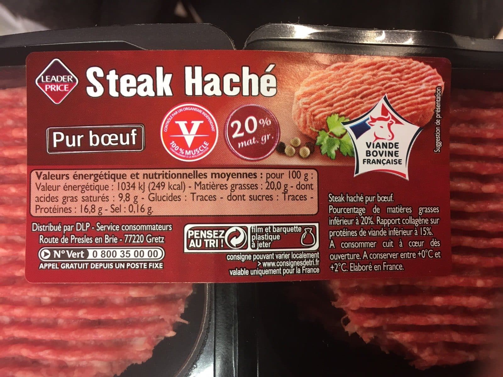 Leader Price Steak haché packshot