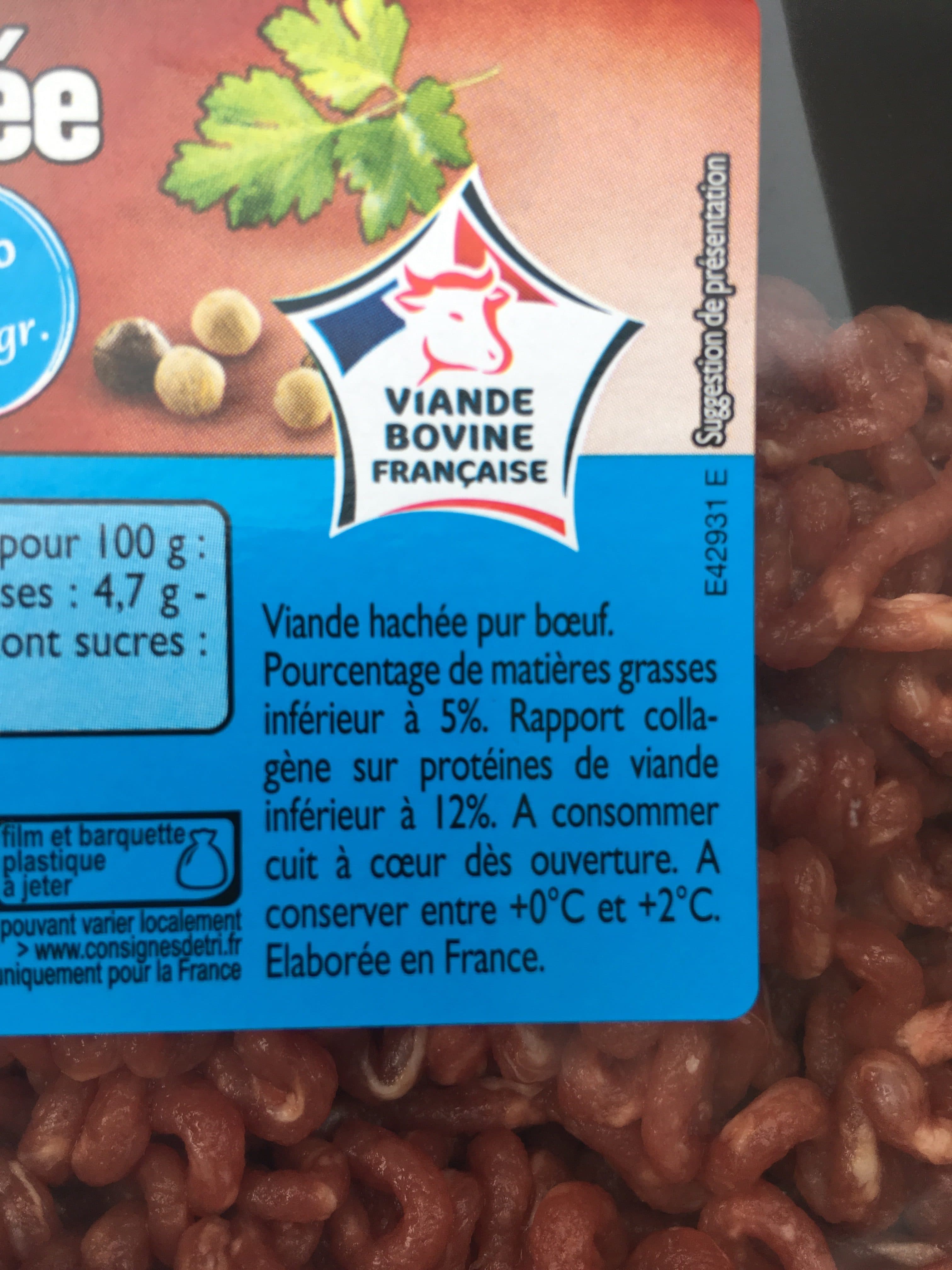 Leader Price Viande Hachée Bœuf en Vrac 5% packshot