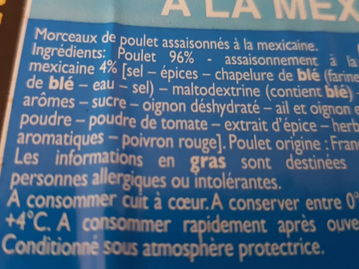 L'offre du volailler Morceaux de poulet a la mexicaine packshot