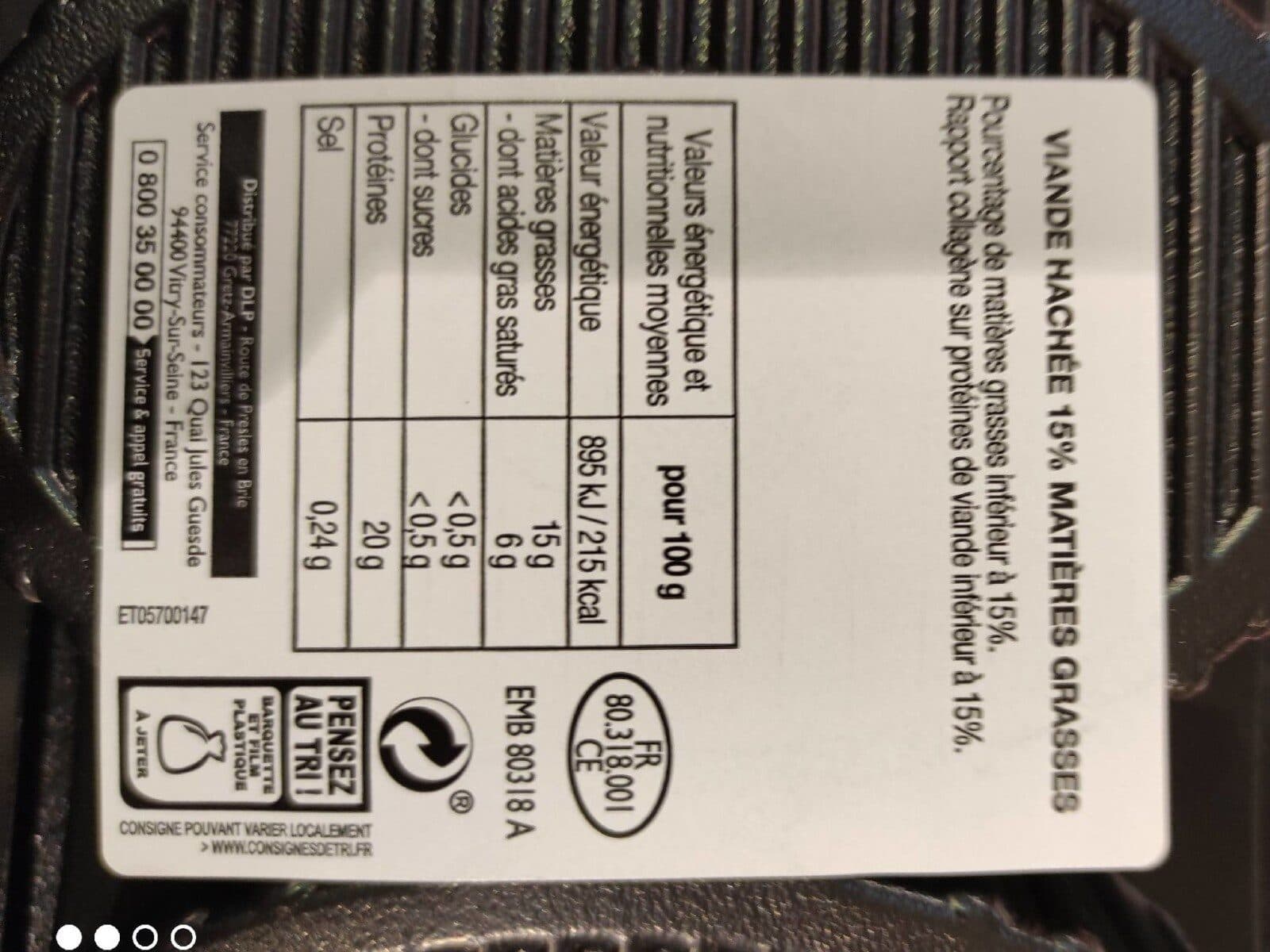 Leader Price Steak Haché 15% packshot