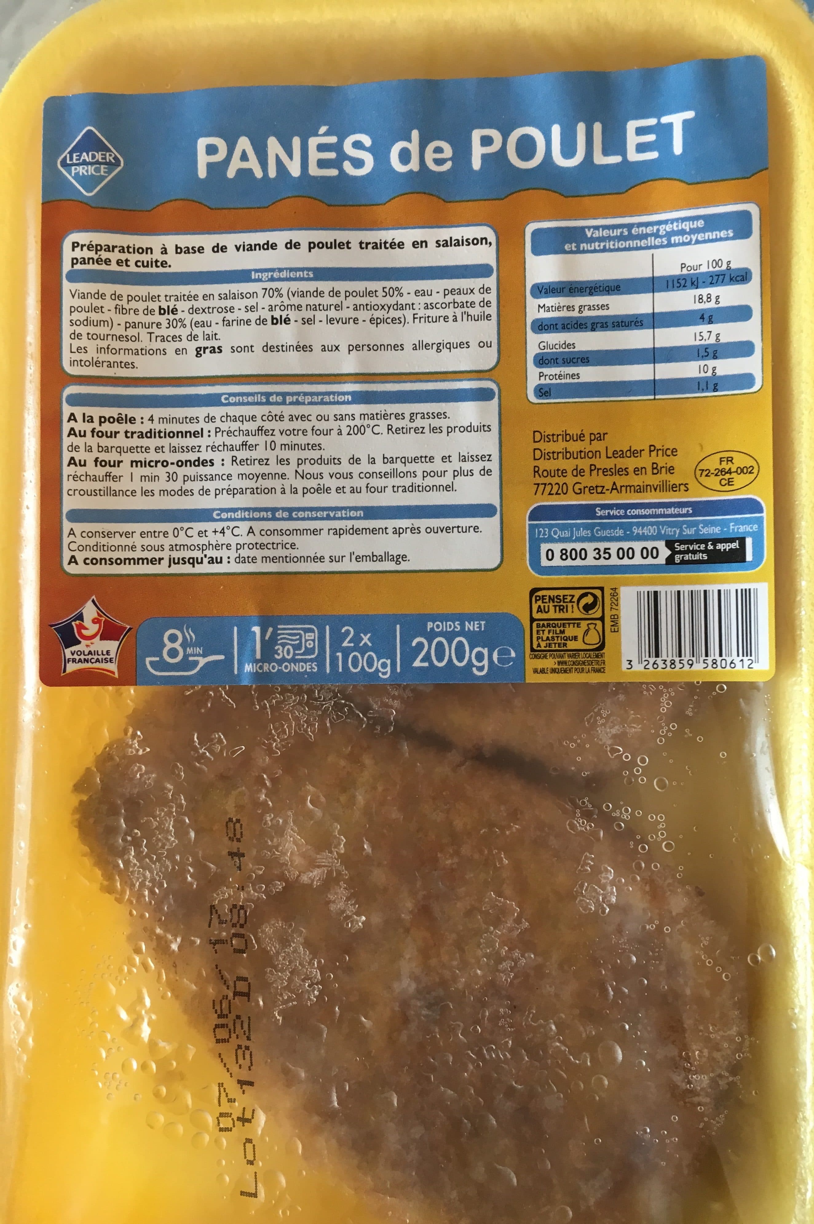 Leader Price Panés de Poulet packshot