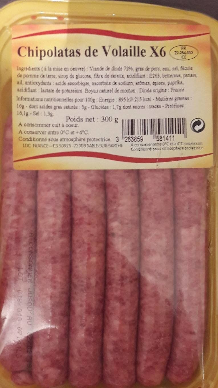 Leader Price Chipolatas volaille packshot
