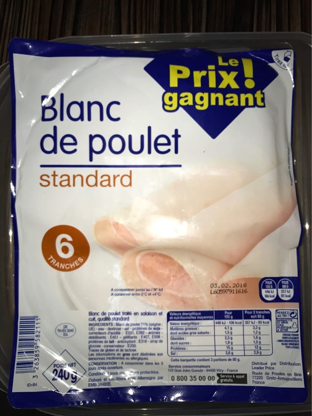 Leader Price Blanc de Poulet packshot