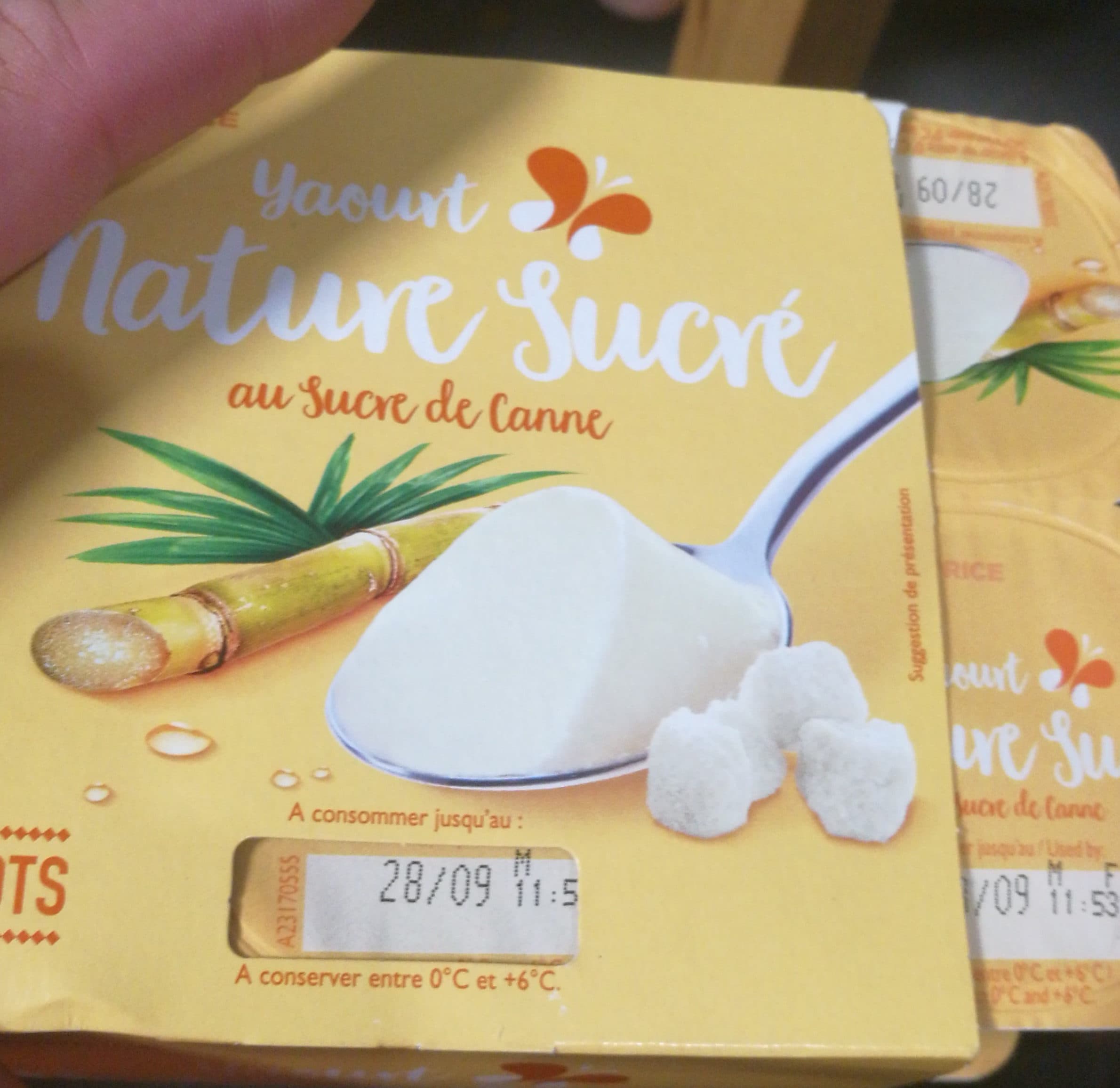 Leader Price Yaourt nature sucré au sucre de canne packshot