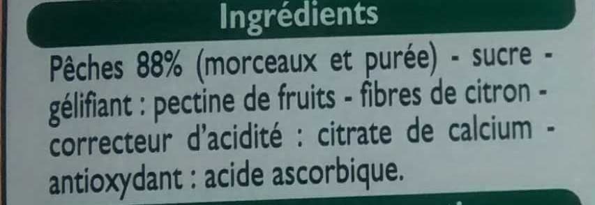 Leader Price Spécialité de pêche avec morceaux de fruits packshot