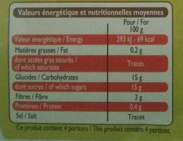 Leader Price Spécialité de poire avec morceaux de fruits packshot