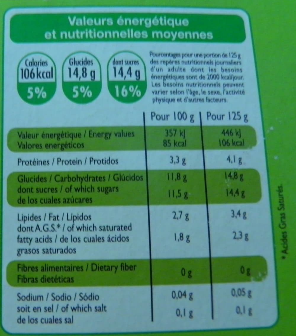 Leader Price Yaourts aux fruits avec morceaux Poires packshot