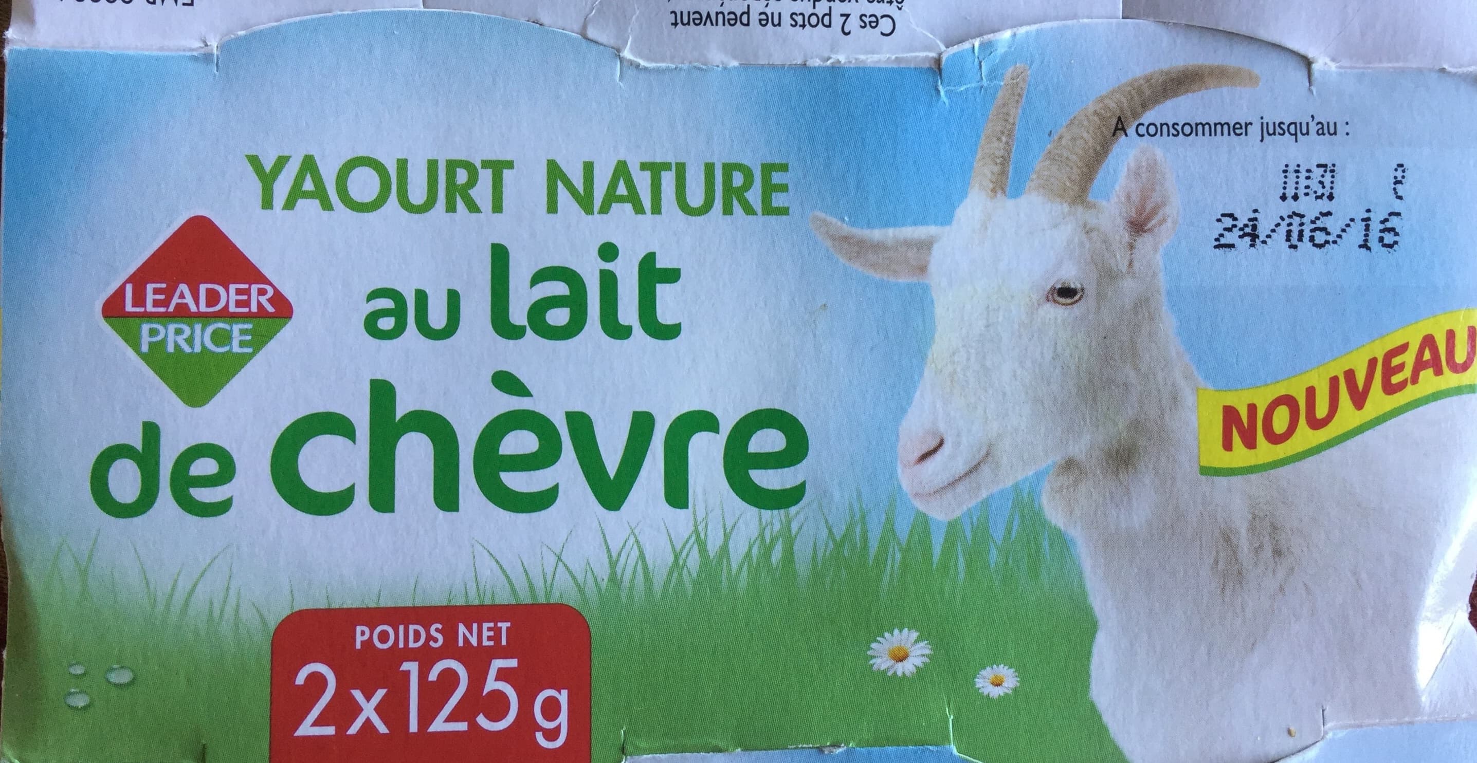 Leader Price Yaourt nature au lait de chèvre packshot