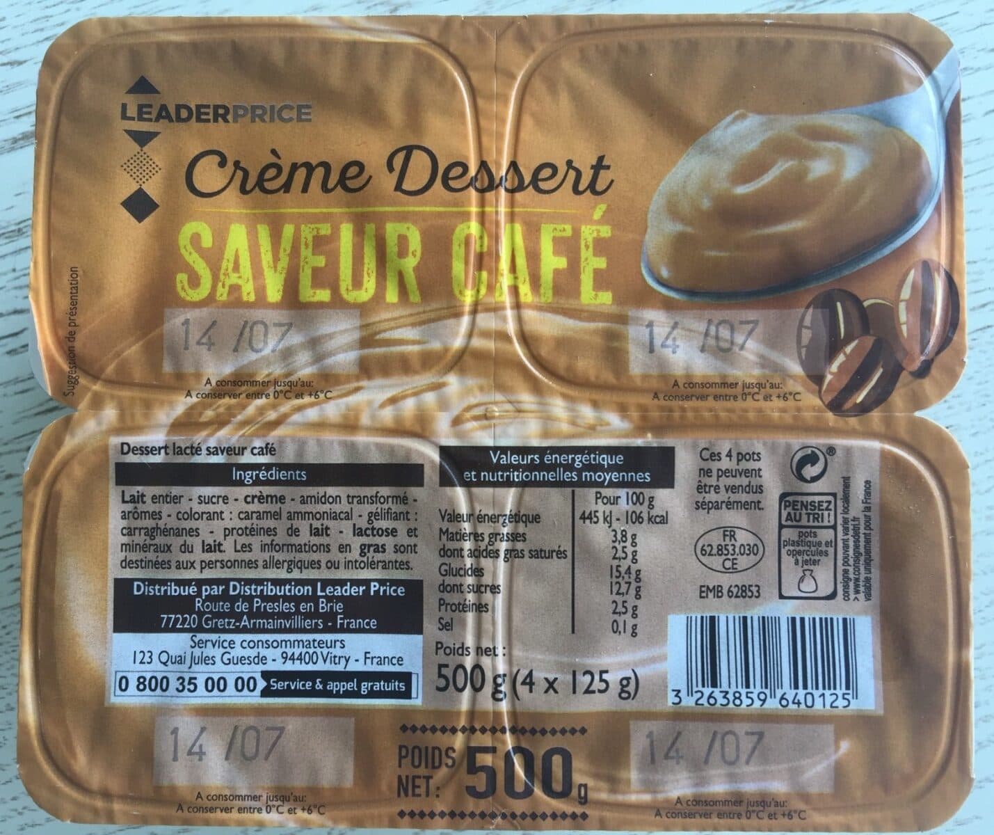 Leader Price Crème dessert packshot