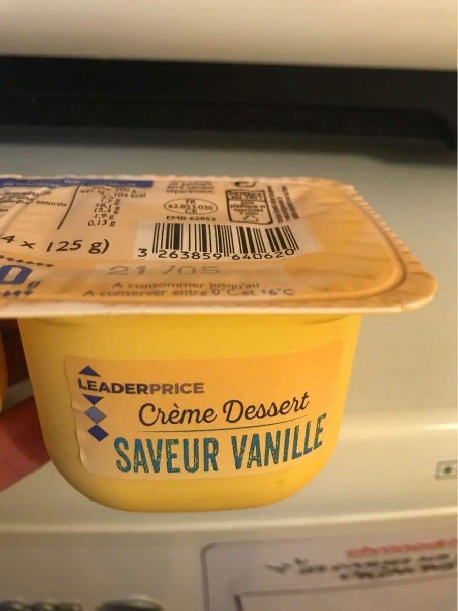 Leader Price Creme dessert saveur vanille packshot