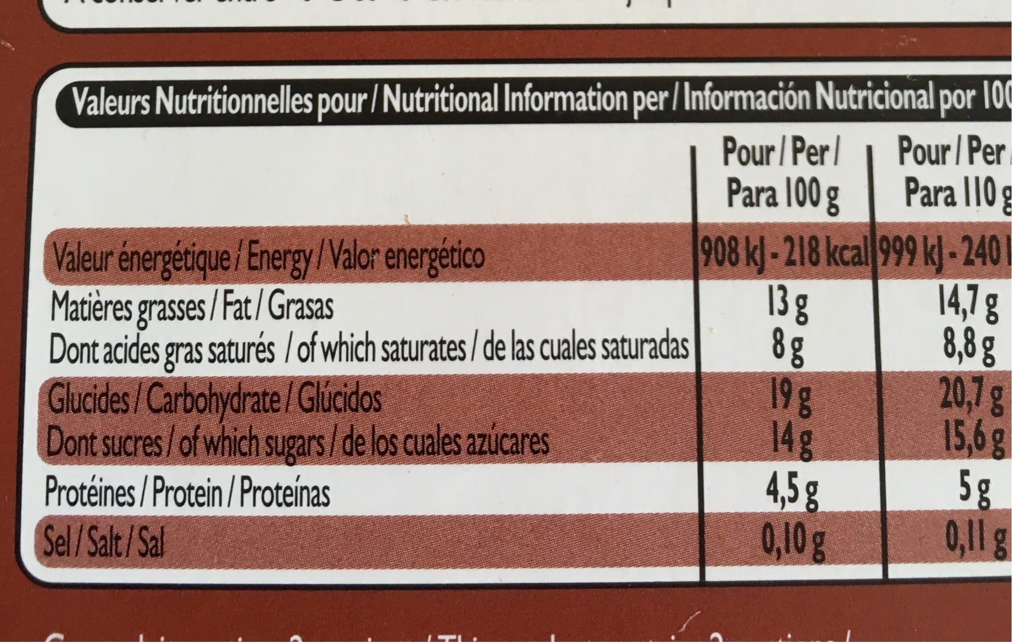 Leader Price Pavé au Chocolat Crème Anglaise packshot