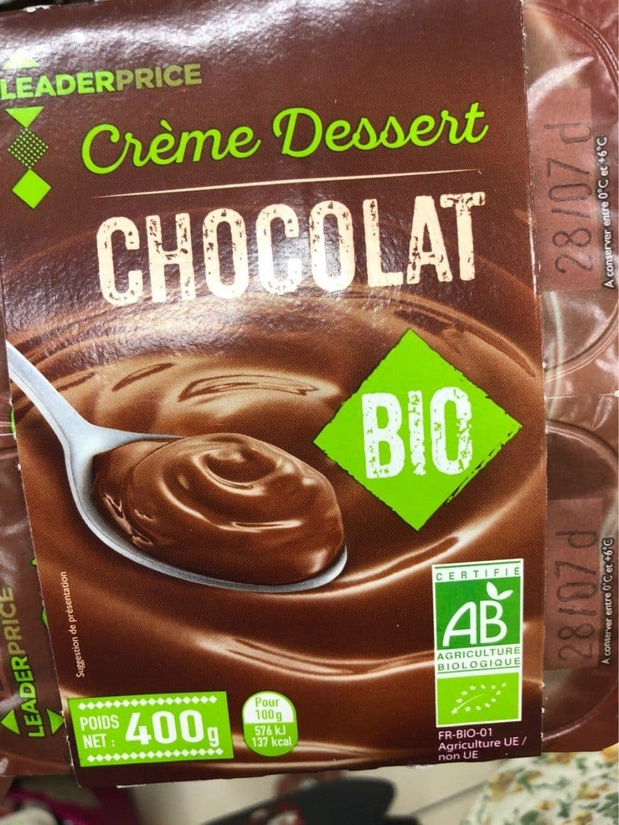 Leader Price Crème dessert chocolat packshot