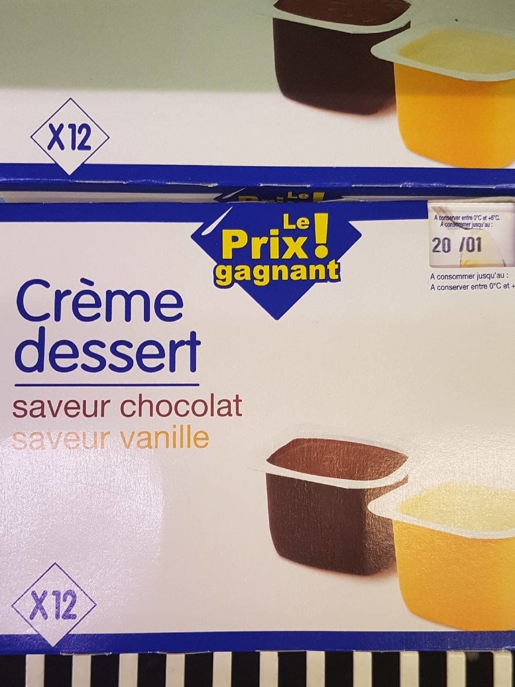 Prix Gagnant Crème dessert chocolat et vanille packshot