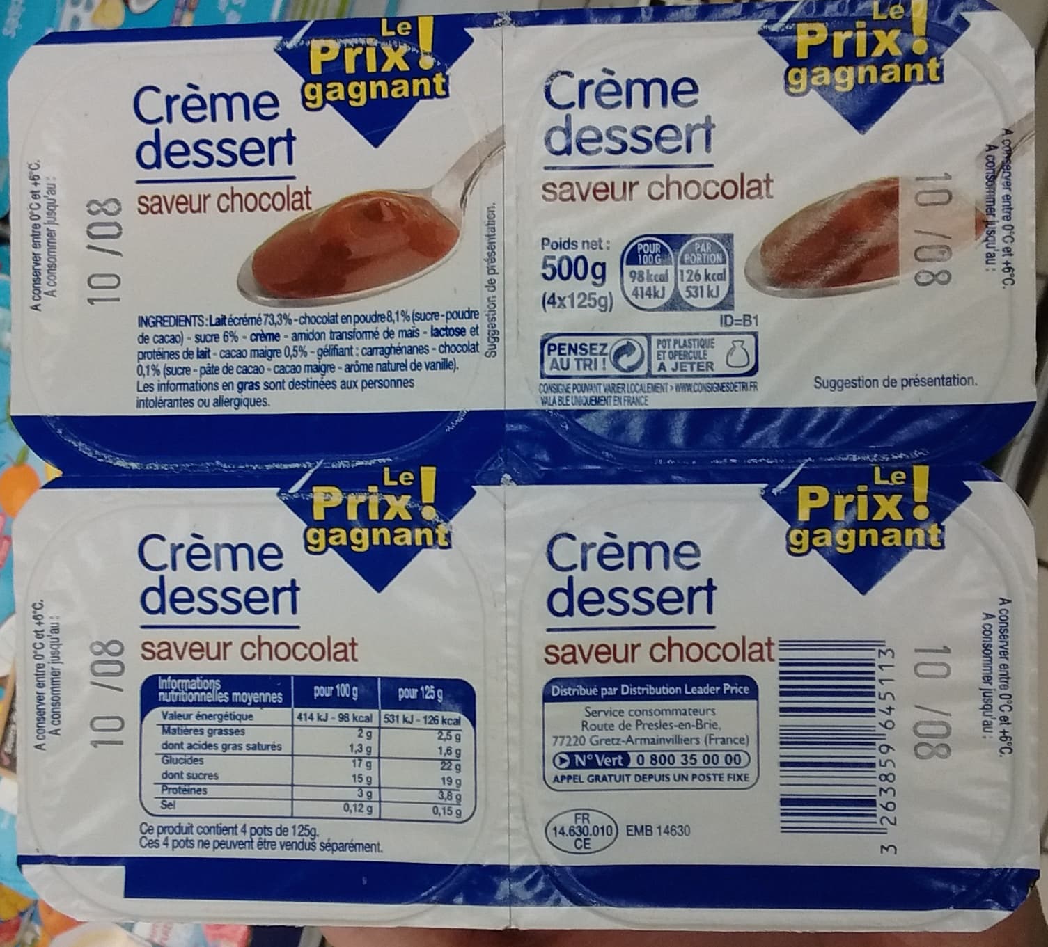 Le Prix ! gagnant Crème dessert saveur chocolat packshot