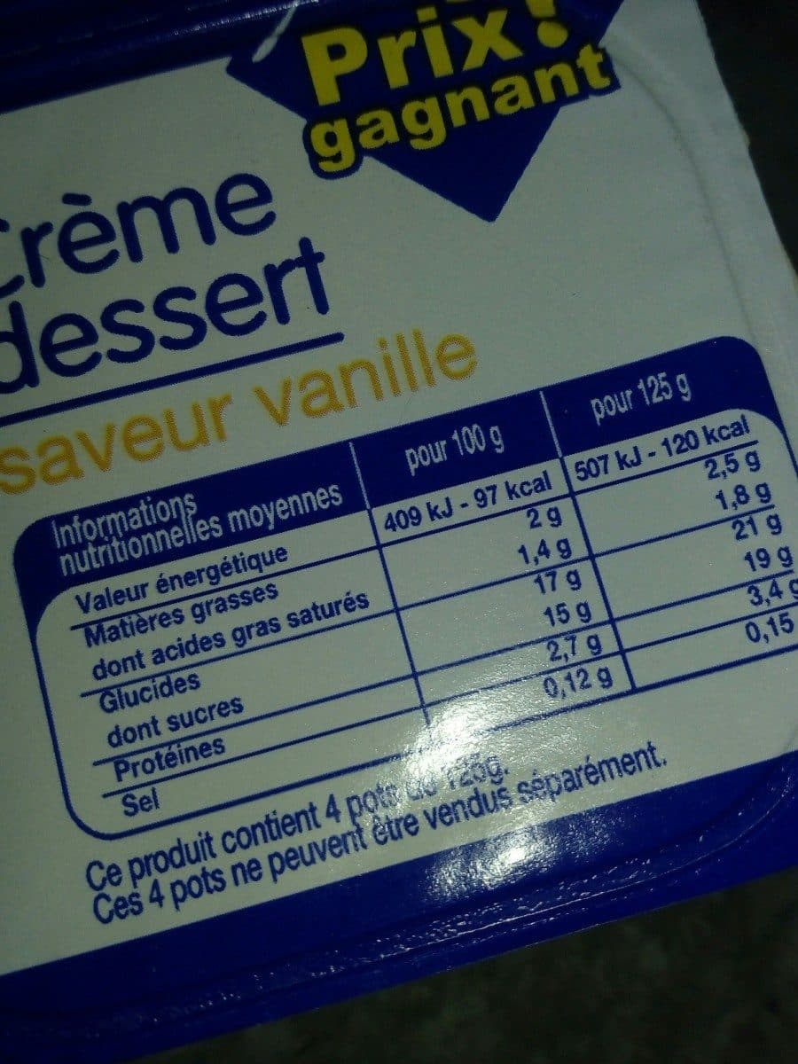 Le Prix Gagnant! Crème dessert saveur vanille packshot