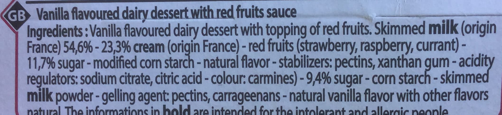 Leader Price Panna cotta sur lit de fruits rouges packshot