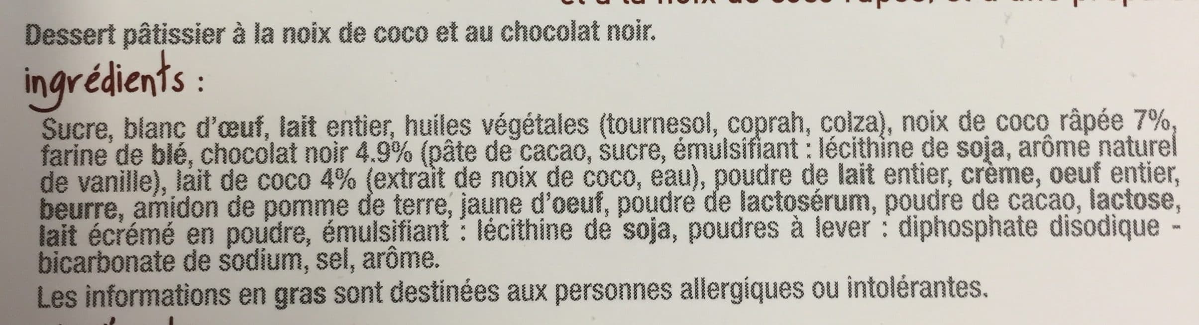Franprix 2 tartelettes noix de coco et chocolat noir packshot