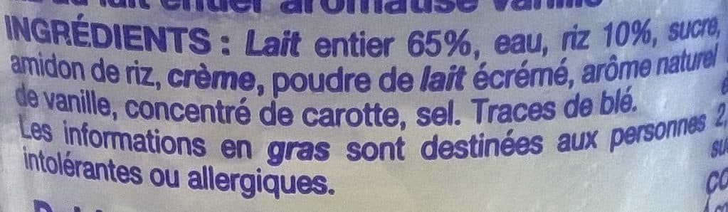 Le prix gagnant Riz au lait packshot
