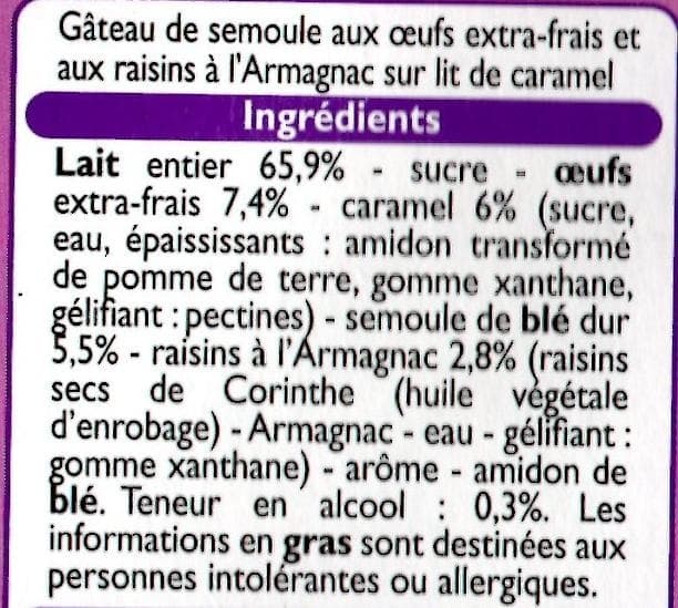 Leader Price Gateau semoule aux raisins packshot