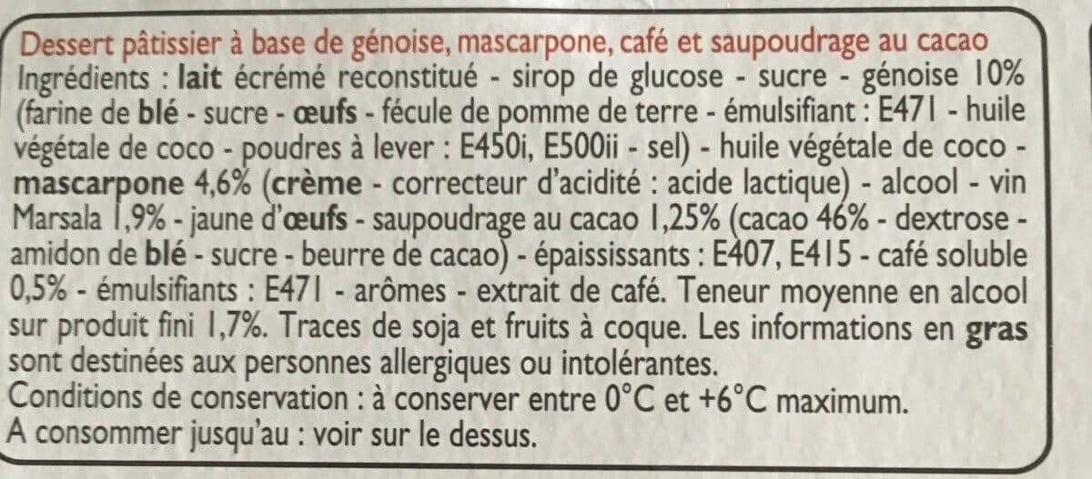 Leader Price Tiramisu italien packshot