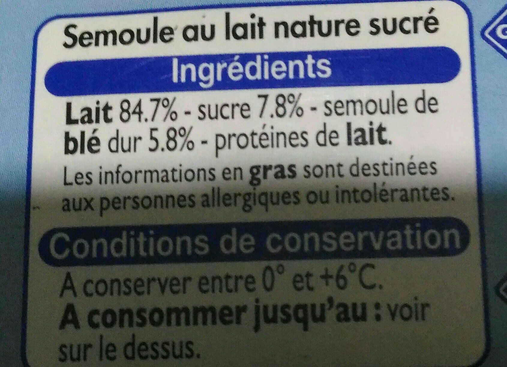 Leader Price Semoule au lait, nature packshot