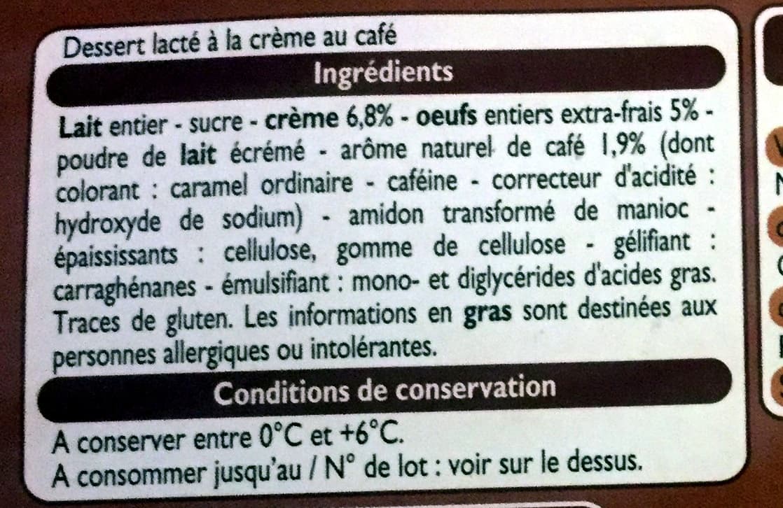 Leader Price Petits pots à la crème cuits au four café packshot