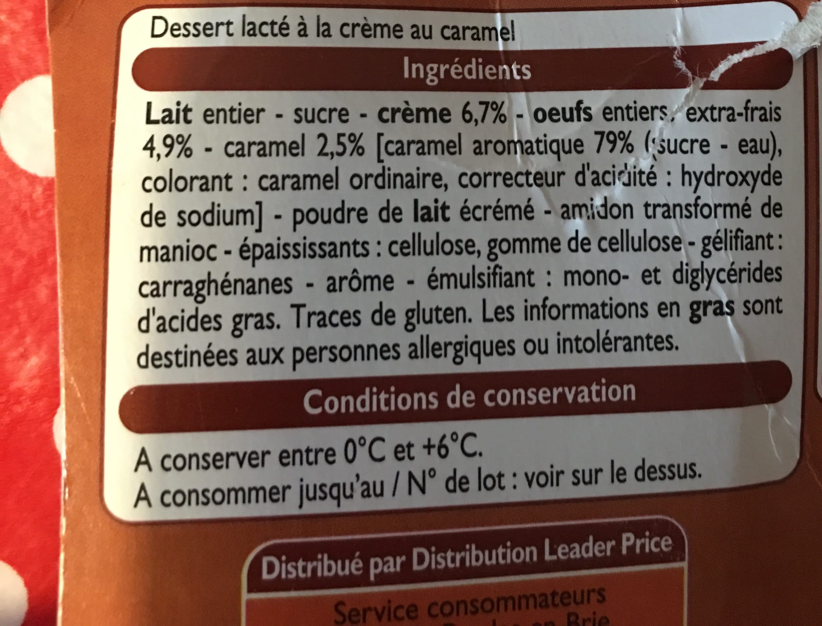 Leader Price Petit pot à la crème caramel packshot