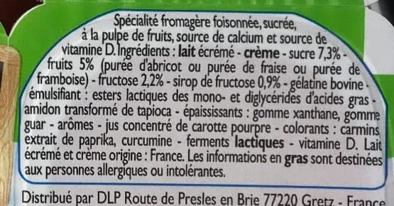 Leader Price Mousse aux fruits, fraise, abricots, framboise packshot