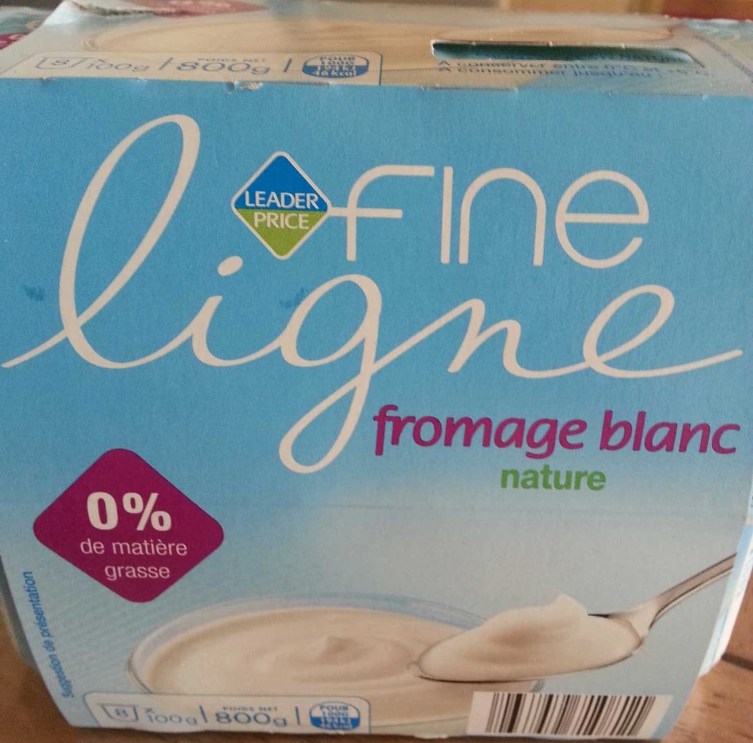Leader Price Fromage blanc nature Fine Ligne 0% M.G packshot