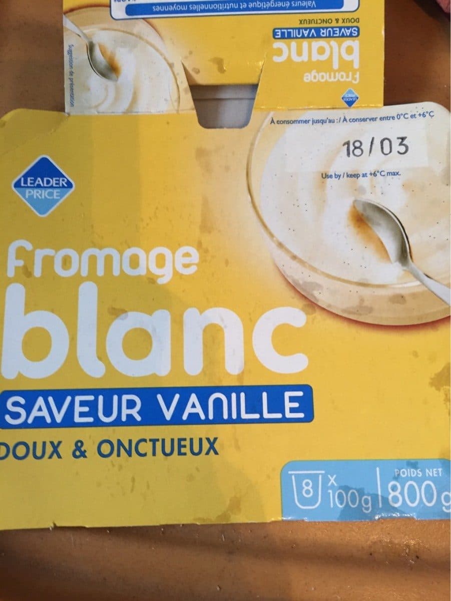 Leader Price Fromage Blanc Saveur Vanille packshot