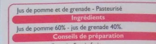 Leader Price Jus de pomme et de grenade 100% purs fruits pressés packshot