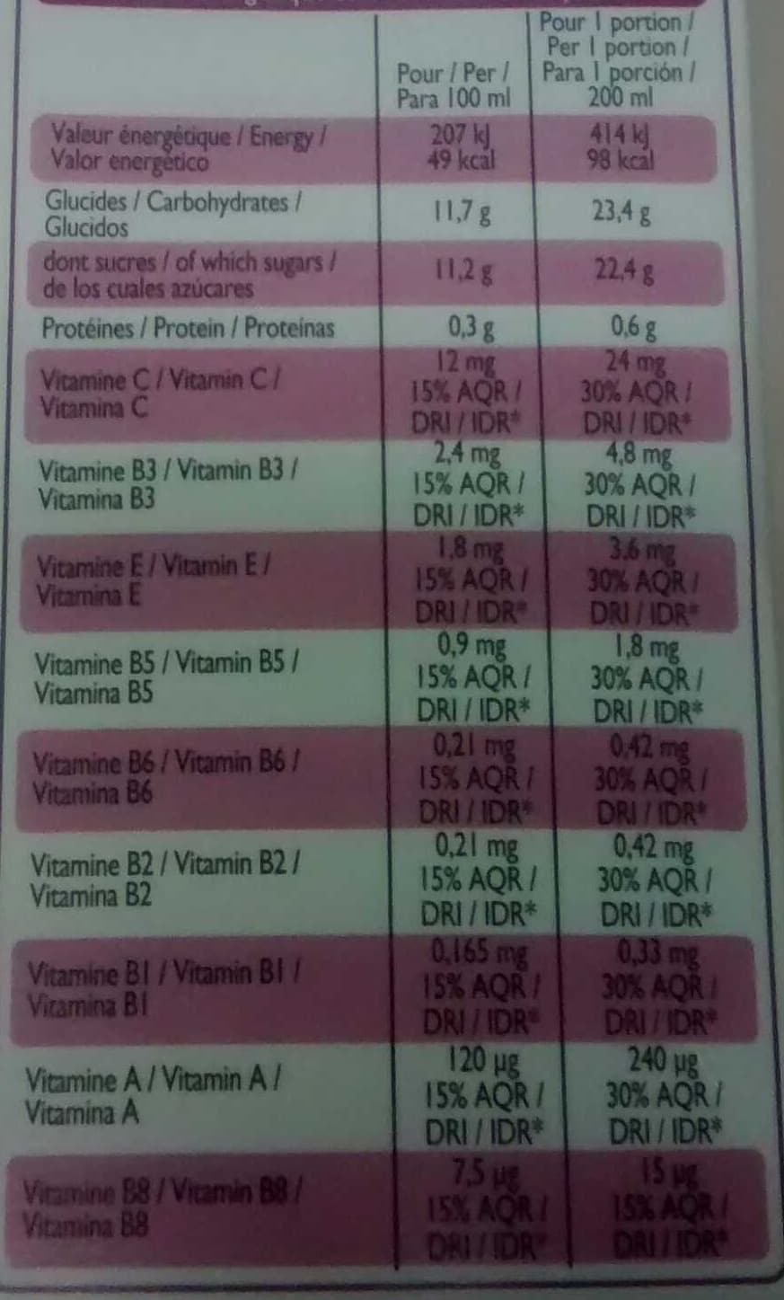 Leader Price Cocktail vitaminé aux 13 fruits packshot