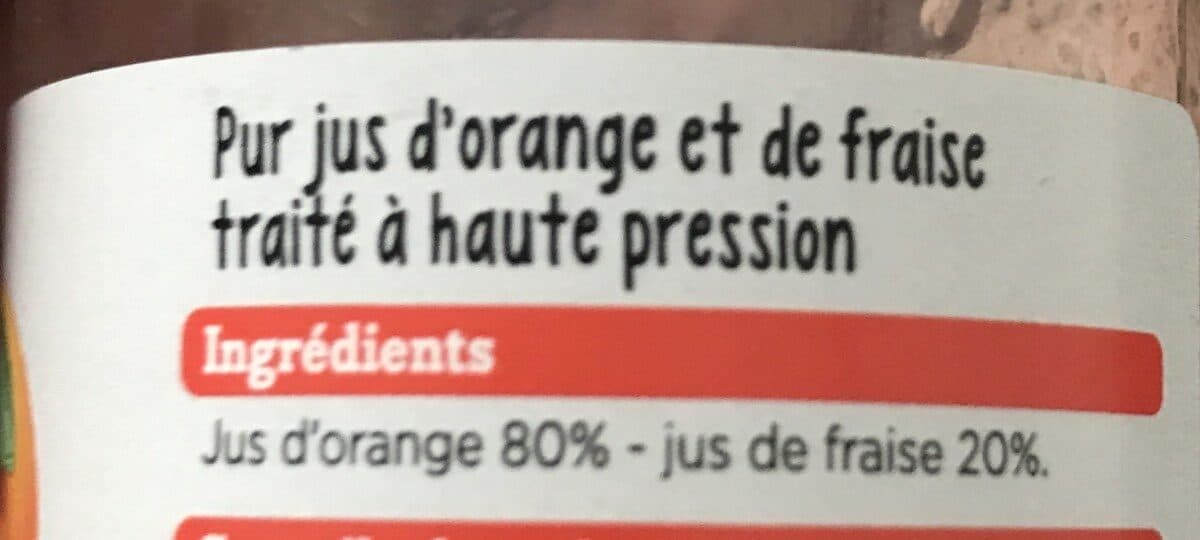 Franprix 100% pur jus orange fraise packshot