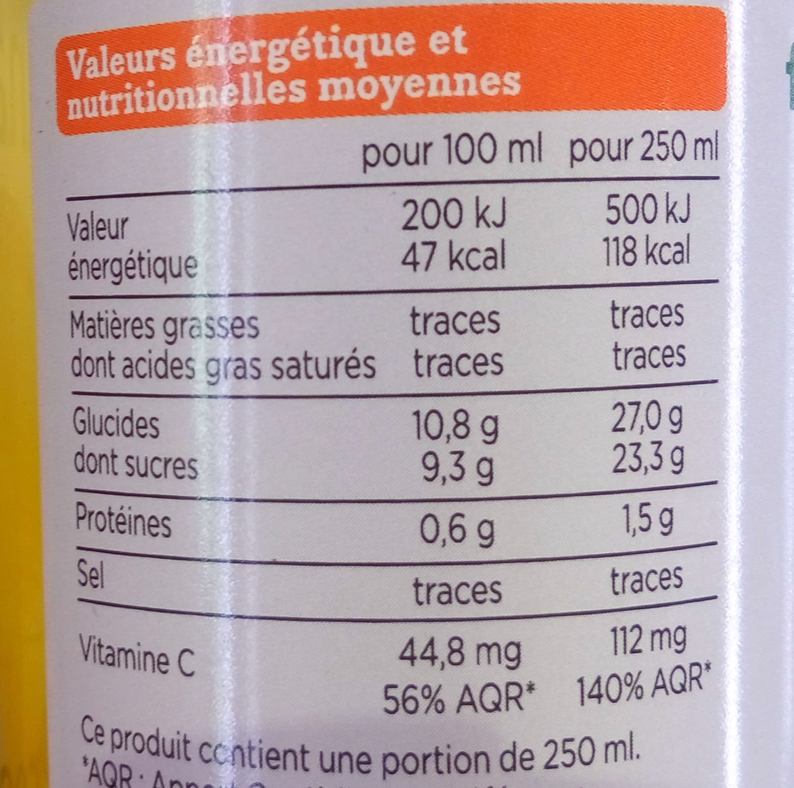 Franprix 100 % pur jus orange packshot