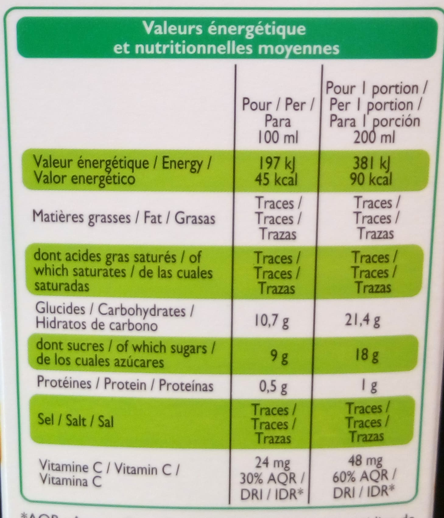 Leader Price Pur jus d'orange du Brésil avec pulpe packshot