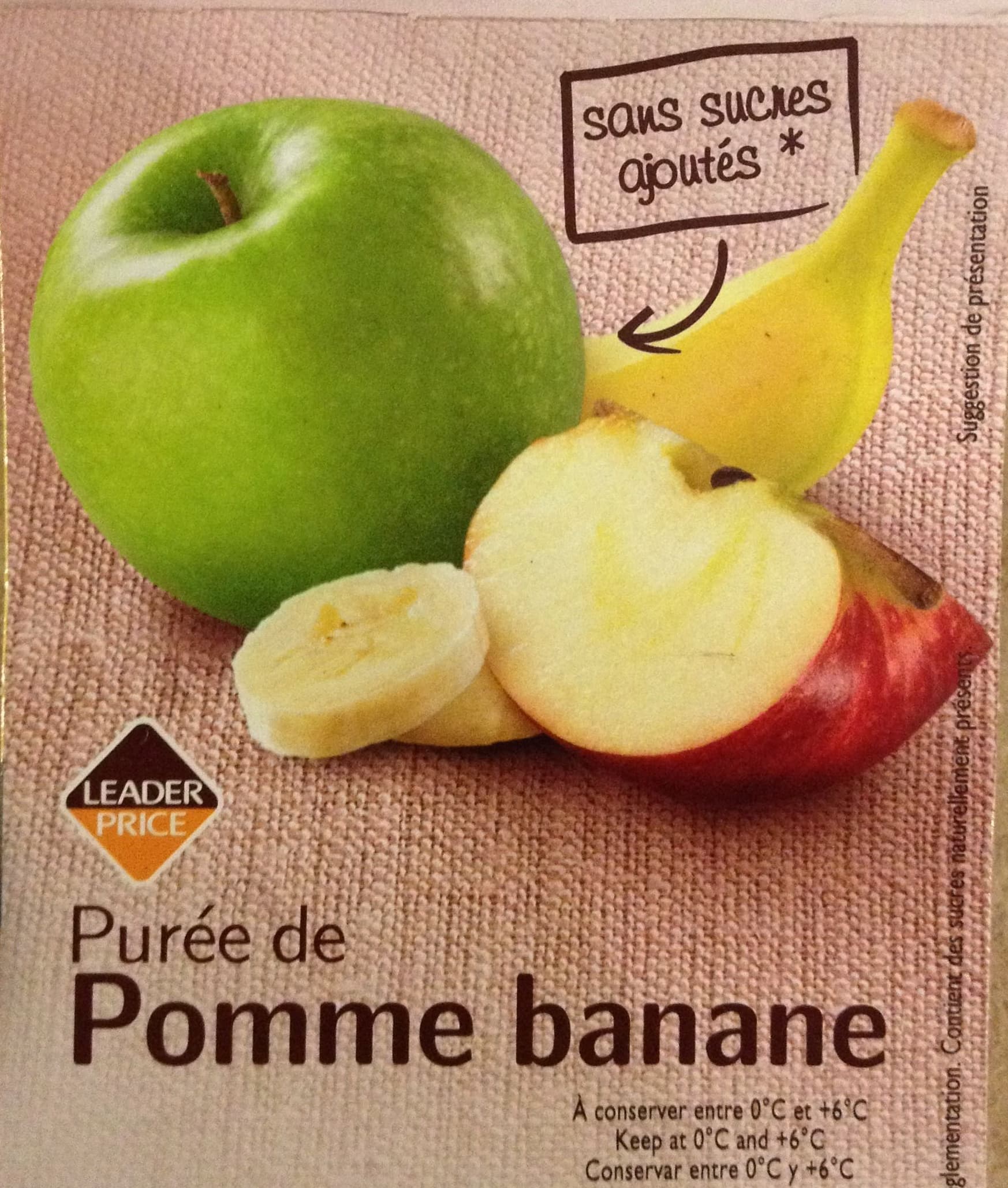 Leader Price Purée de Pomme banane packshot
