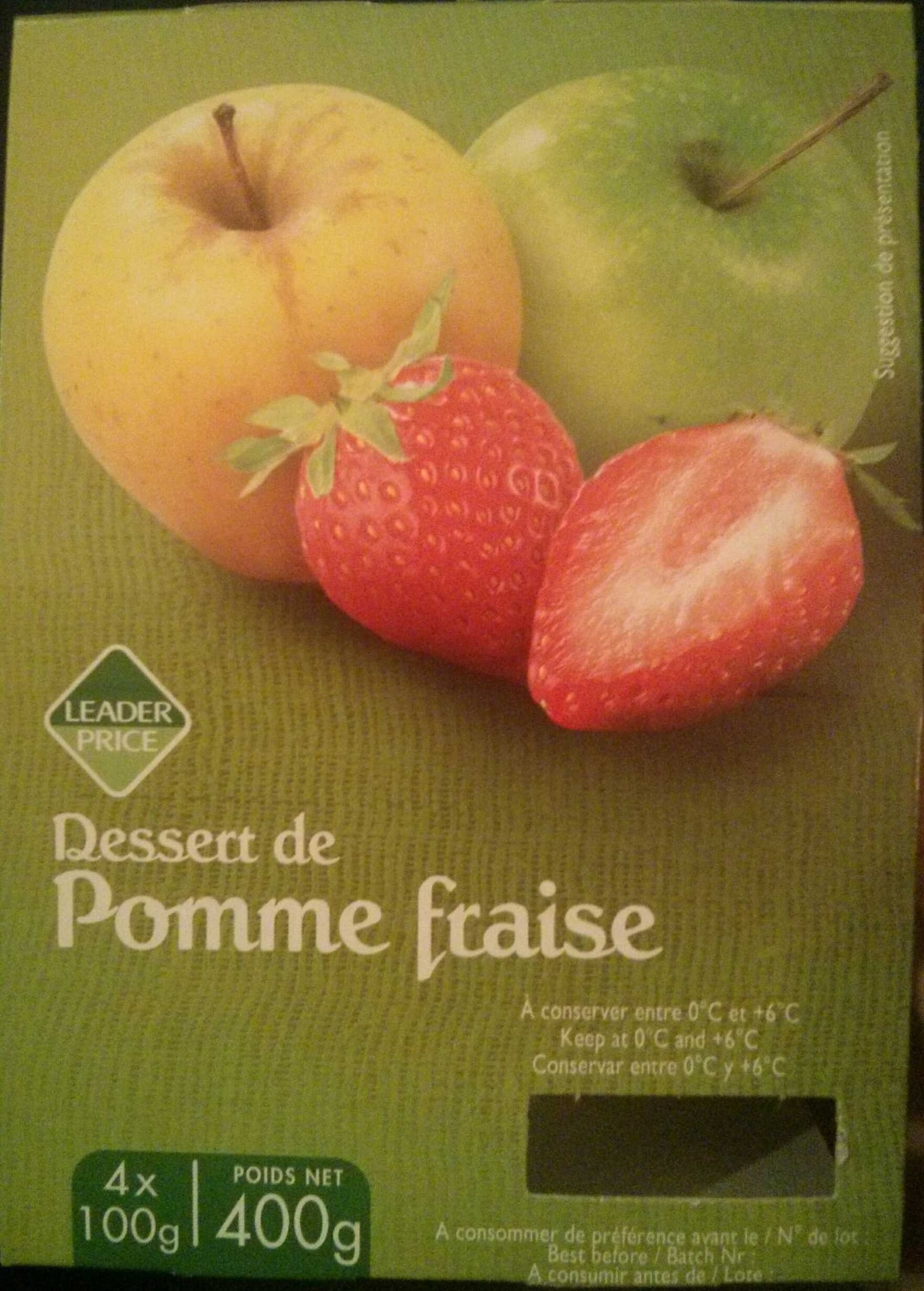 Leader Price Dessert de pomme fraise packshot