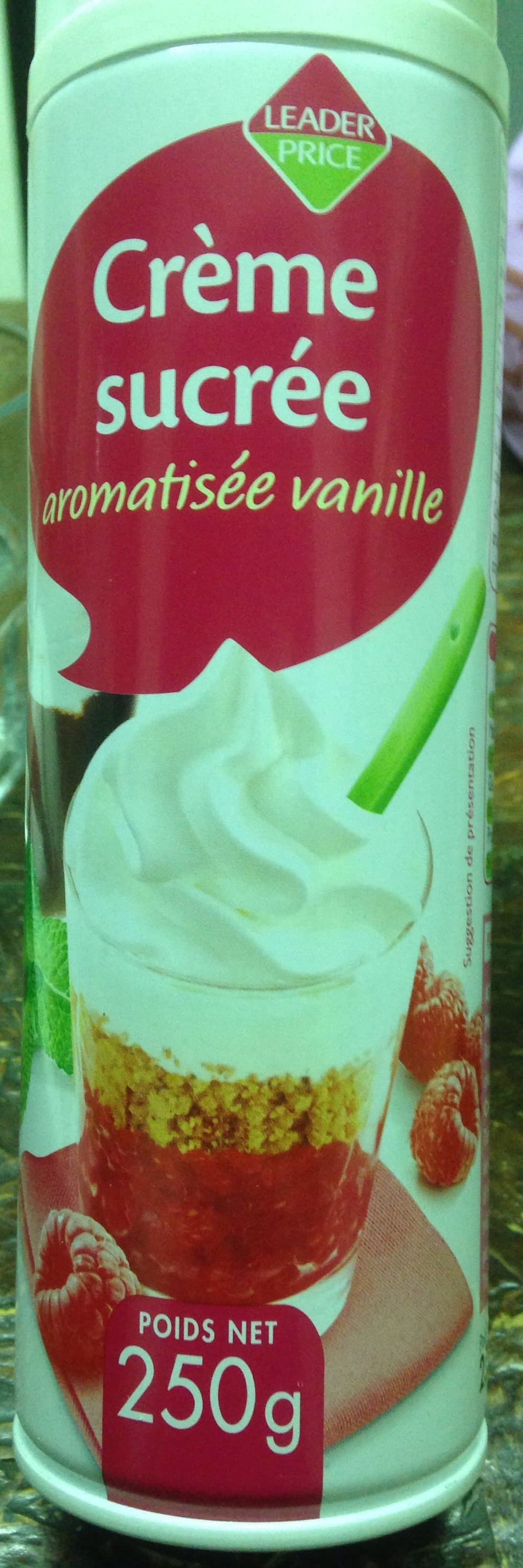 Leader Price Crème sucrée aromatisée vanille packshot