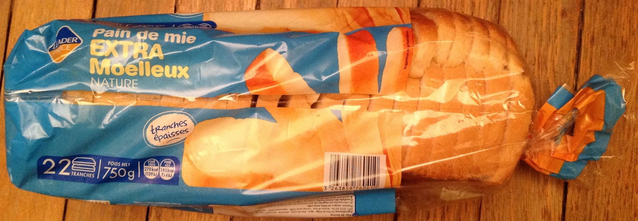 Leader Price Pain de mie extra-moelleux nature packshot