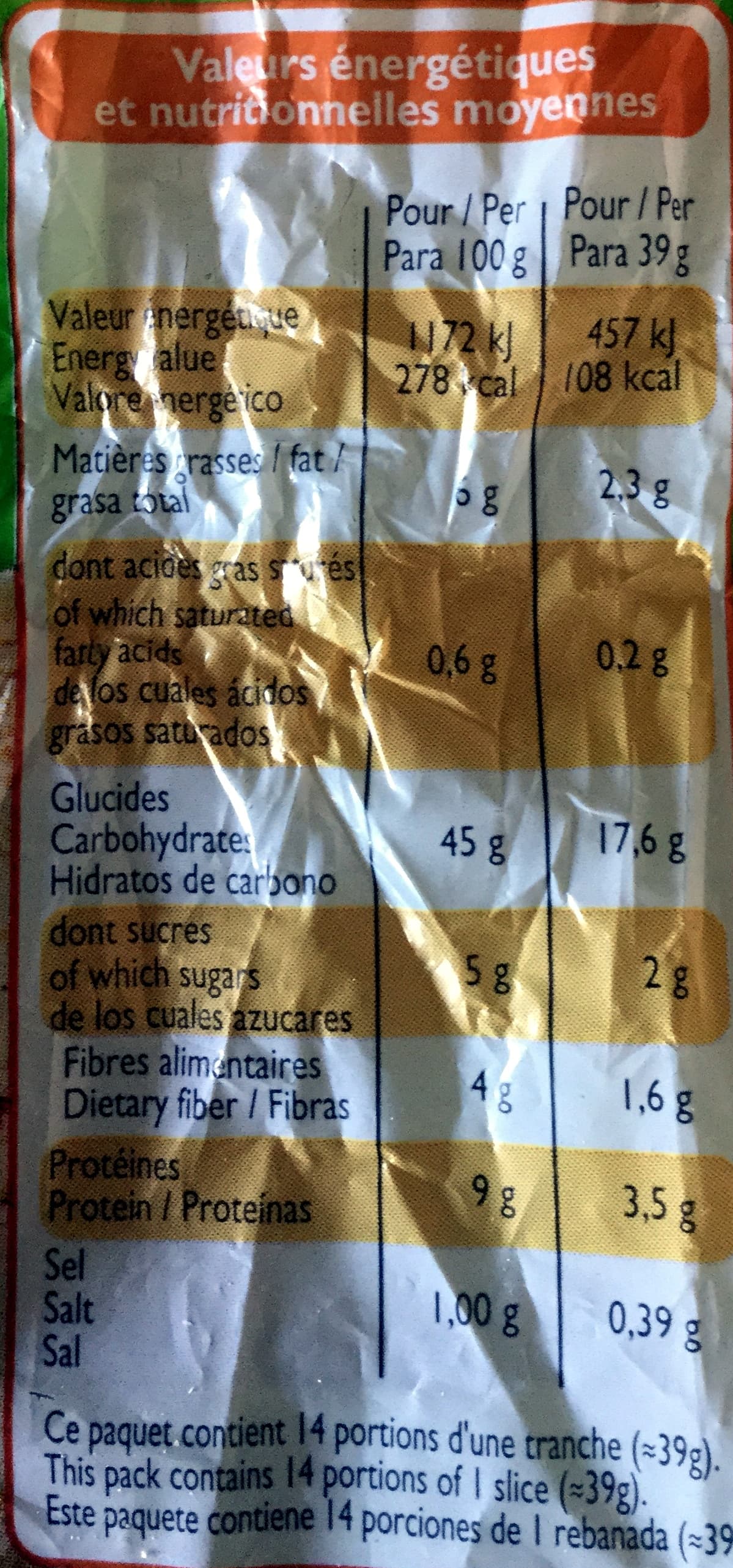 Leader Price Pain de mie 7 céréales packshot