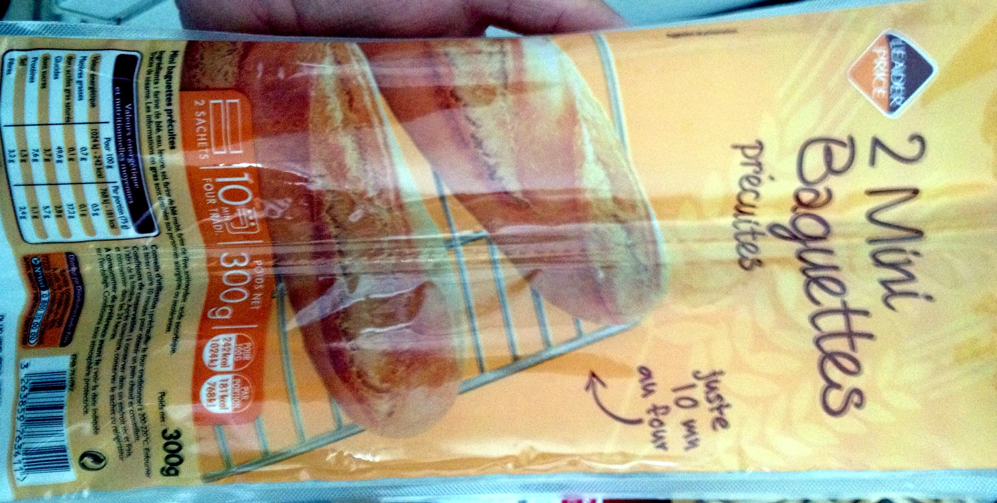 Leader Price 2 Mini Baguettes précuites packshot